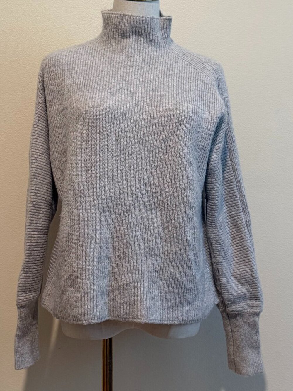 Marled by Reunited Gray Knit Cowl Turtleneck Sweater Medium